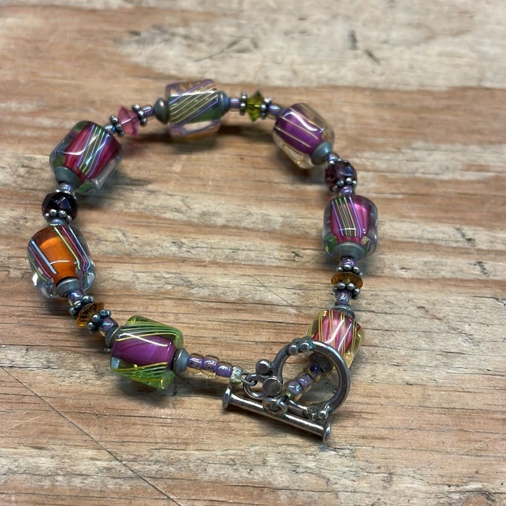 Furnace glass woman’s bracelet in multi colors